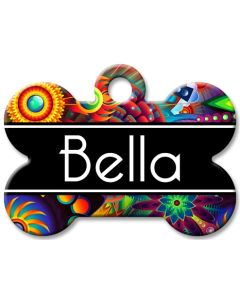 Designer Dog Name Id Tags Large Bone #002