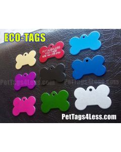 Aluminum Eco Tags Double sided Large bone