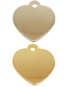 LARGE Polished Heart Nickel or Gold Plated DOUBLE-sided